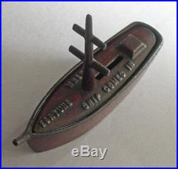 Rare Vintage Antique Cast Iron FORTUNE SHIP Sailing Boat STILL BANK