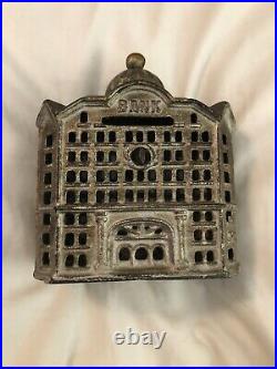 Rare Vintage Cast Iron Building Coin Bank