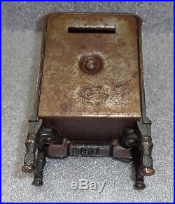 Rare bronzed cast iron still bank advertising Majestic Radio