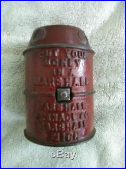 Rare cast iron Marshall Michigan furnace advertising still bank 30s original