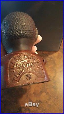 Rare jolly black bank Americana negro oRiginal march 14 1882 cast iron toy