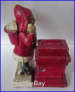 Rare original 1890s Shepherds Hardware Santa Claus cast iron mechanical bank