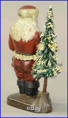 Rarest IVES 1890 Blakeslee Santa Bank with removable wire bottle brush tree