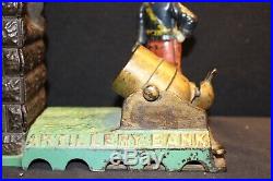 Rate Antique Original Cast Iron Bank J&E Stevens 1892 Artillery Bank LOOK
