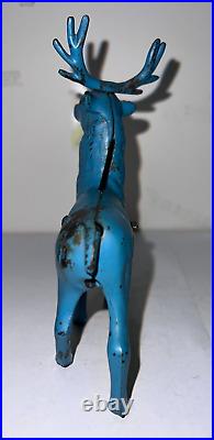 Reindeer blue Antique Cast Iron Still Bank