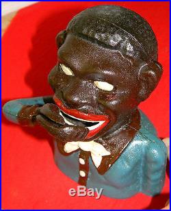Reproduction Cast Iron Painted Jolly Boy No Hat Mechanical Bank