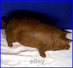 Rust Pig Piggy Bank X-Large-Door Stop-Garden-Cast Iron