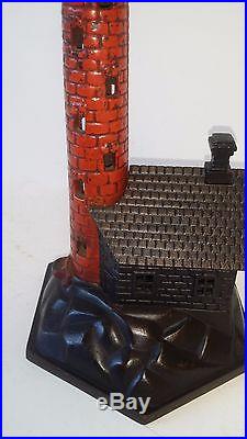 SCARCE Antique Cast Iron LIGHTHOUSE BANK made in US c1891 Books 4 $4000 #1115