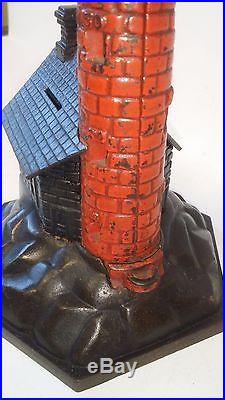 SCARCE Antique Cast Iron LIGHTHOUSE BANK made in US c1891 Books 4 $4000 #1115