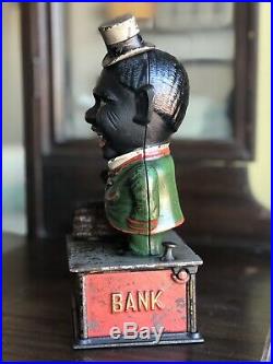 STUMP SPEAKER BANK Original Antique Cast Iron Mechanical Bank Circa 1886