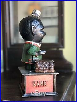 STUMP SPEAKER BANK Original Antique Cast Iron Mechanical Bank Circa 1886