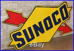 SUNOCO Arrow Embossed Metal SIGN Petroleum Racing Fuel Nascar Texaco Mobil Oil