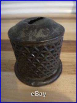 Scarce Antique Still Bank PIerced Tin Not Cast Iron Early America AAFA Primitive