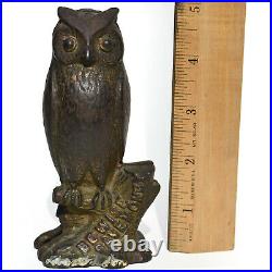 Scarce! Cast Iron Be Wise Owl Still Bank A. C. Williams 1912-1920's 5
