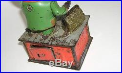 Shepard Cast Iron Stump Speaker Mechanical Bank Nice! NO RESERVE (DAKOTApaul)