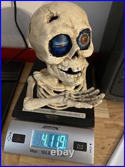 Skull Mechanical Piggy Bank Cast Iron Collector 5+LB Patina Skeleton Halloween