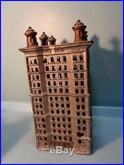 Skyscraper (6 post) Cast Iron Bank 6 1/2 A. C. Williams USA 1900-1909 Pristine