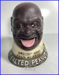 Smiling Sam From Alabama The Salted Peanut Man Cast Iron Mechanical Bank