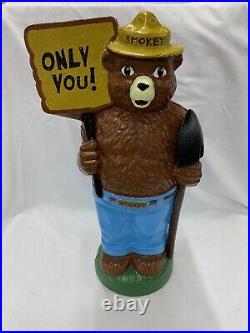 Smokey The Bear X-large, Heavy Cast Iron Bank, (14 Tall) Hard To Find Size