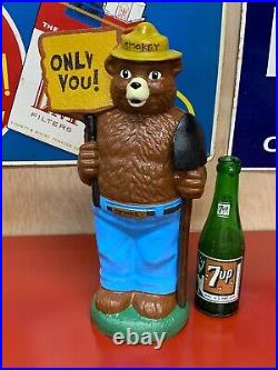 Smokey The Bear X-large, Heavy Cast Iron Bank, (14 Tall) Hard To Find Size