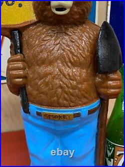 Smokey The Bear X-large, Heavy Cast Iron Bank, (14 Tall) Hard To Find Size