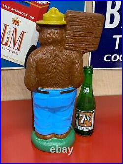 Smokey The Bear X-large, Heavy Cast Iron Bank, (14 Tall) Hard To Find Size