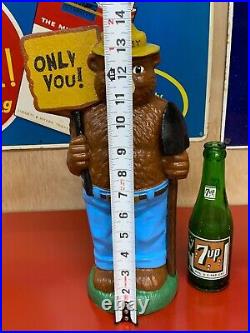 Smokey The Bear X-large, Heavy Cast Iron Bank, (14 Tall) Hard To Find Size