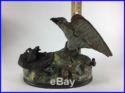 Stevens Eagle And Eaglets Cast Iron Mechanical Bank Patented 1883