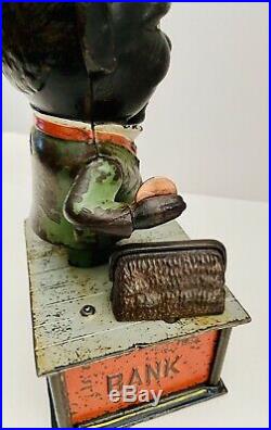 Stump Speaker Cast Iron Mechanical Bank withKey Working