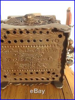 Super old original LARGE cast iron #40 Safe still bank by J& E Stevens pat. 1897