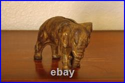 Sweet Vintage Cast Iron A. C. Williams Co. Elephant Coin or Penny Bank Gold Wash Sweet Vintage Cast Iron A. C. Williams Co. Elephant Coin or Penny Bank Gold Wash