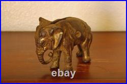 Sweet Vintage Cast Iron A. C. Williams Co. Elephant Coin or Penny Bank Gold Wash Sweet Vintage Cast Iron A. C. Williams Co. Elephant Coin or Penny Bank Gold Wash