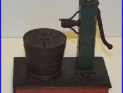 TRULY RARE Cast Iron WATER PUMP & Bucket Register DIME BANK Compliments Guskey