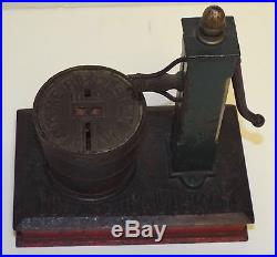 TRULY RARE Cast Iron WATER PUMP & Bucket Register DIME BANK Compliments Guskey's