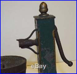 TRULY RARE Cast Iron WATER PUMP & Bucket Register DIME BANK Compliments Guskey's