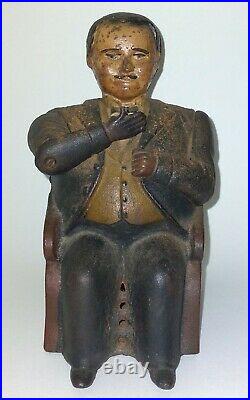 Tammany Hall Boss Tweed Cast Iron Mechanical Bank Old Antique