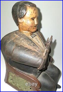 Tammany Hall Boss Tweed Cast Iron Mechanical Bank Old Antique