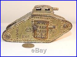 Tank Bank U. S. A. 1918 Cast Iron Bank 3 inches tall (8062)
