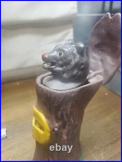 Teddy And The Bear Collector Cast Iron Mechanical Bank. Mint/Working Condition