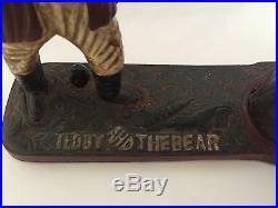 Teddy and the Bear Cast Iron Bank, 1898 Theodore Roosevelt Piggy Bank Coin Bank