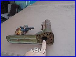 Toy 1896 Antique J & E Stevens WILLIAM TELL Cast Iron Mechanical Bank Cap Gun