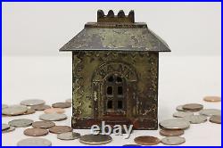 Traditional Antique Painted Cast Iron Bank Coin Bank #50538