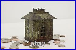 Traditional Antique Painted Cast Iron Bank Coin Bank #50538