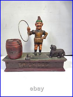 Trick Dog Mechanical Cast Iron Bank