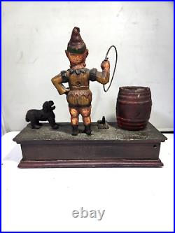 Trick Dog Mechanical Cast Iron Bank