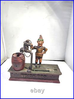 Trick Dog Mechanical Cast Iron Bank