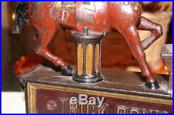 Trick Pony Cast Iron Mechanical Bank Shepard Hardware, Circa 1885, Very Nice
