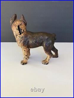 Untouched Original Boston Terrier Vindex Toys Childs Cast Iron Bank Diecast