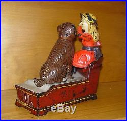 Very Nice 1885 Cast Iron Speaking Dog Mechanical Bank By Shepard Hardware Co
