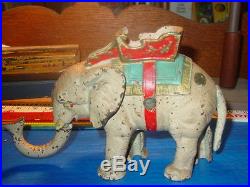 Vintage Hubley Cast Iron Elephant Still Bank